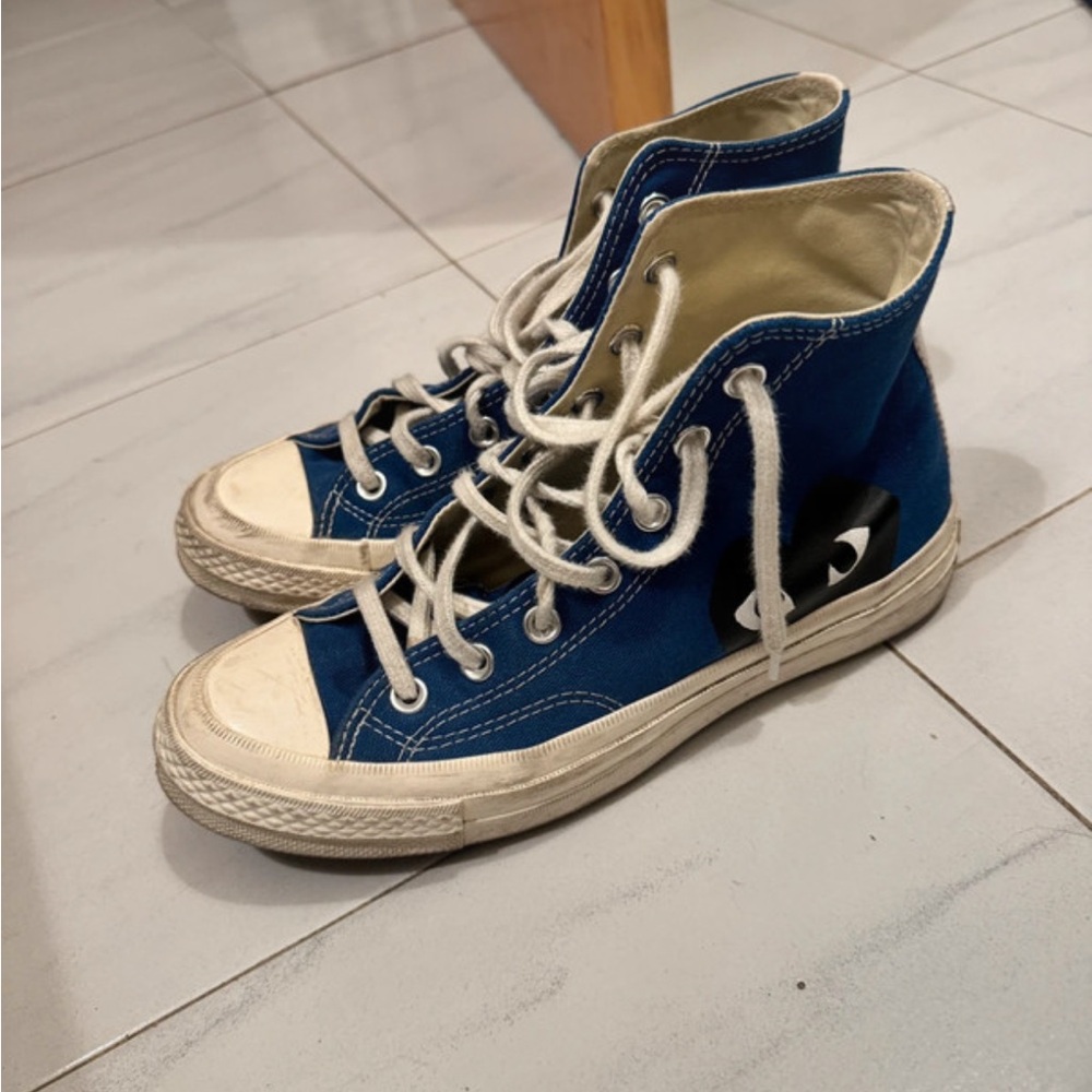 Blue and Black Commes Des Garcons converse